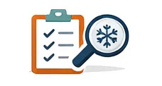 Illustration of an inspection checklist with a magnifying glass