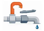 Illustration of an RV water faucet and fittings